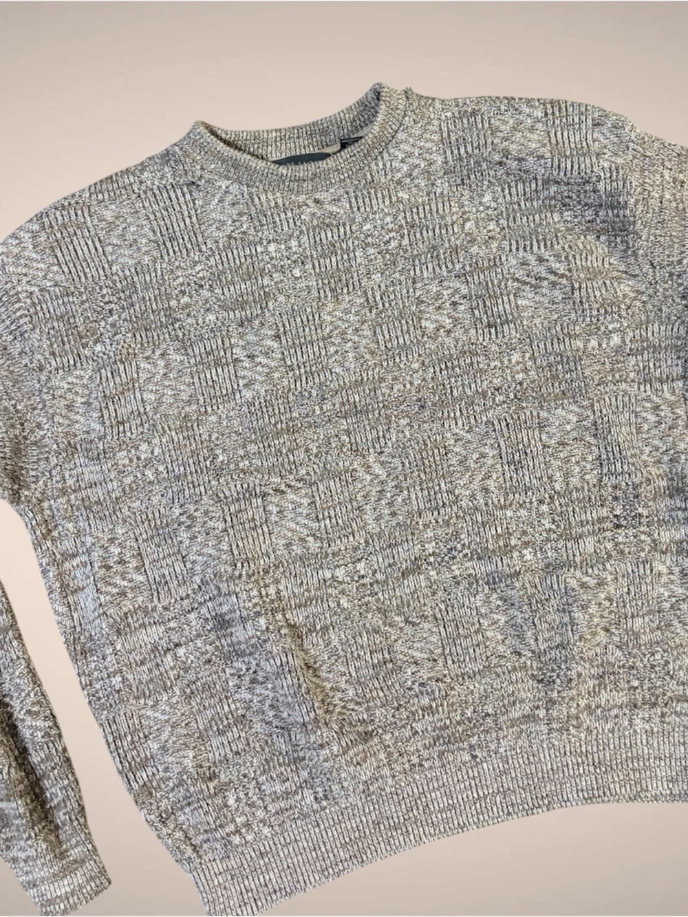 Oscar De La Renta Men's Vintage Pullover Sweater Crew Neck Hand Framed